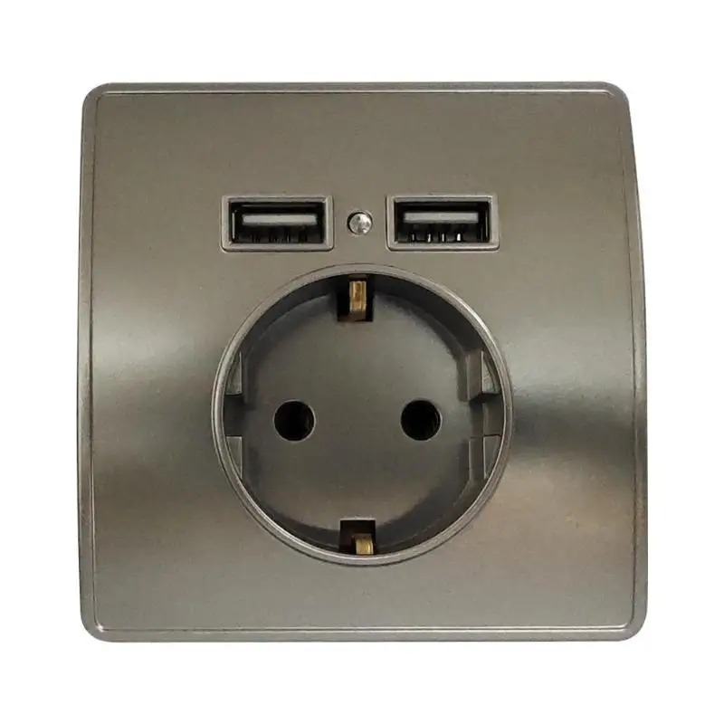 

150W 86 Type 220-250V Wall Touch Switch Panel 86 Type Smart Wall Socket Double USB Port Electrical Socket