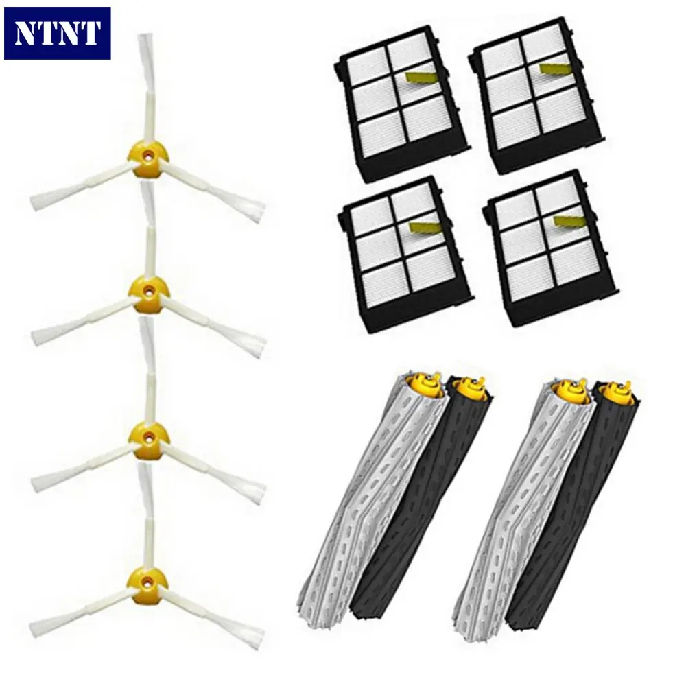 

NTNT 2 Debris Extractor brush+4 HEPA Filter+4 Side Brush Kit For iRobot Roomba 800 870 880 980 vacuum cleaner Accessories parts