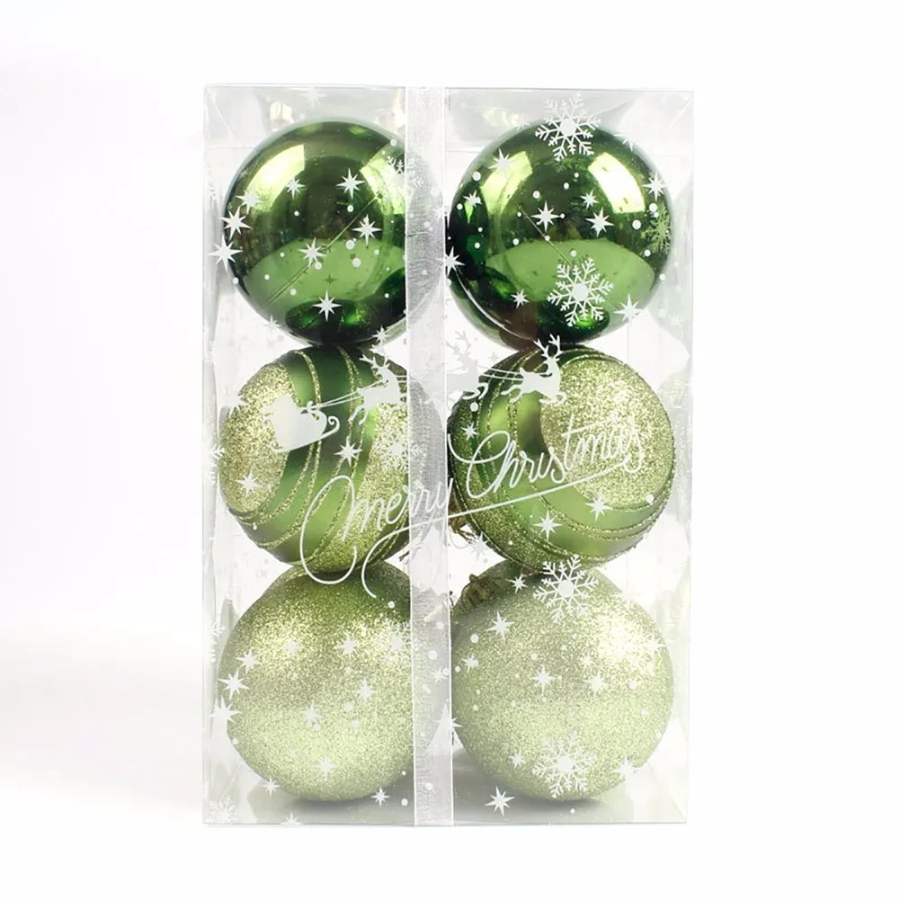 12Pcs 6cm Christmas Tree Ball Baubles Christmas Party Ornament For Festival Party Supplies Home Decoration Gifts 5 Colors