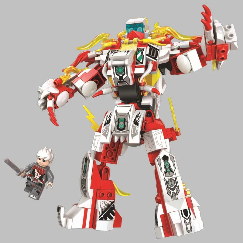 

336pcs Marvel Superhero series Four different forms robot battle Mech Building Blocks Children's Toys for Christmas gifts