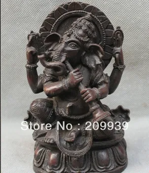 

bir 001605 Tibet Tibetan Buddhism Purple Bronze Ganapati Ganesh Lord Ganesha Buddha Statue