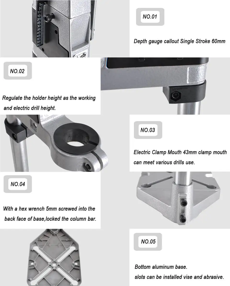 Daedalus CNC дрель стенд 6109 электрическая дрель пресс стенд электроинструменты аксессуары алюминиевая база скамья макс 43 мм патрон для маршрутизатора