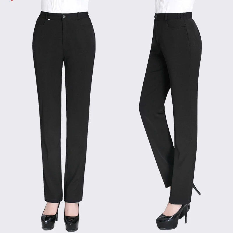 high rise black work pants