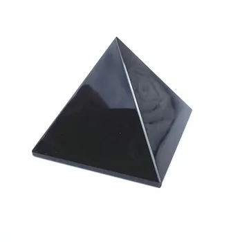 

Natural Black Obsidian Crystal Pyramid polished Chakra Healing Pyramid