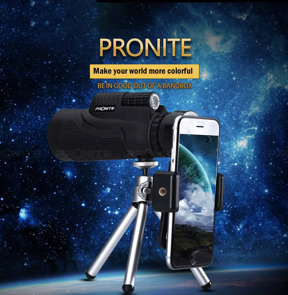 Монокуляр Zoom 12x50 BAK4 призма телескоп HD мини ночного видения Монокуляр охотничьи прицелы Turizm Spyglass с держателем телефона/штативом