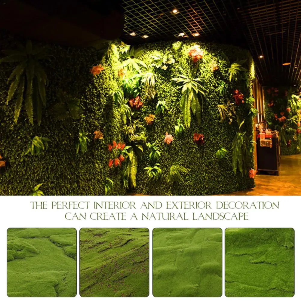 

1M Artificial Moss Turf Mini Fairy Garden Simulation Plants Decorative Lawn Wedding Festival Indoor Outdoor Window Decoration