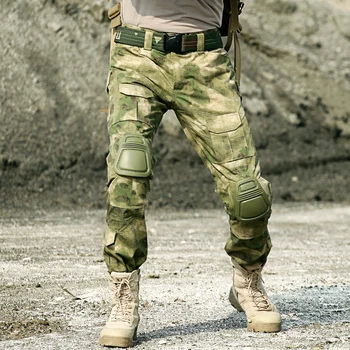 

Military Camouflage Hunting Pants Outdoor Hiking Pants With Knee Pads Sports Trousers For Men Tactical Trekking Camo CS Pants