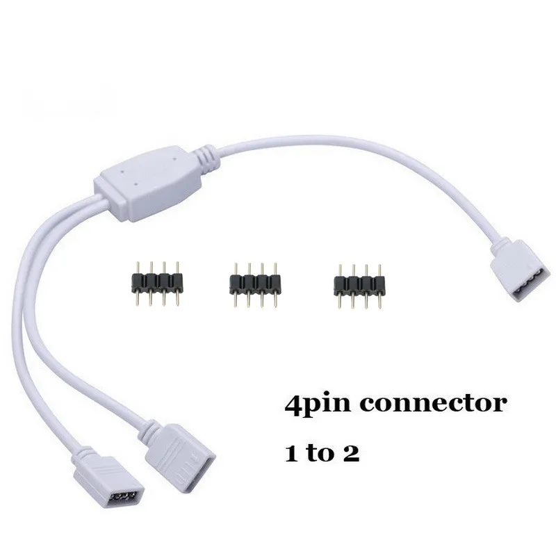 4-контактный разветвитель кабеля 1 до 2 3 4 способ Y RGB разветвитель разъем для 5050 3528 RGB светодиодные полосы света с 4-контактной иглой - Цвет: 1 to 2 way