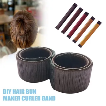

Fashion Women Up-do Hair Styling DIY Hair Bun Maker Curler Quick Fold Wrap Supplies Portable Hair Modeling tools Hair Stylish