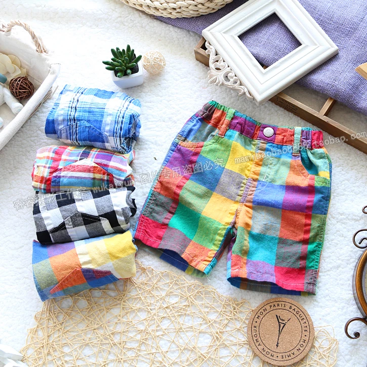 

boys shorts new 2019 summer children clothing baby boy plaid casual shorts kids clothes Elastics breeches