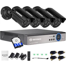 DEFEWAY 1080N HDMI CCTV DVR 1200TVL 720P HD на открытом воздухе система камер домашней безопасности 1 ТБ 8CH видеонаблюдения DVR видеорегистратор AHD CCTV комплект