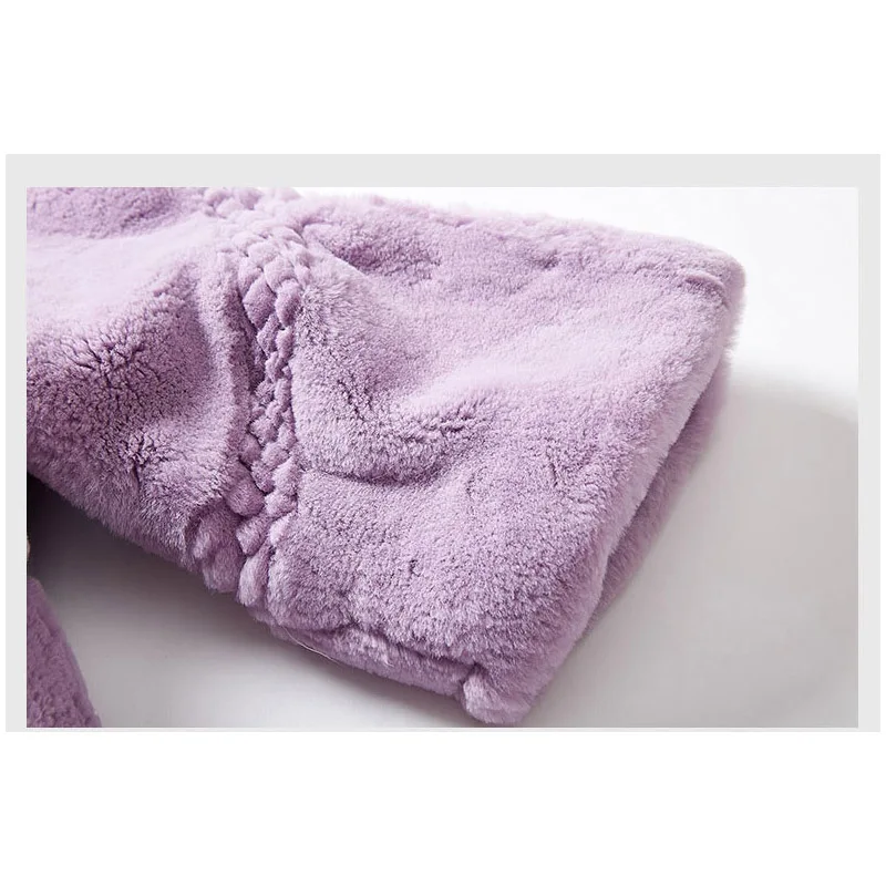 Flower cut loose fit natural rex rabbit fur coat women plus size stand collar real fur jacket 2018 autumn winter collection