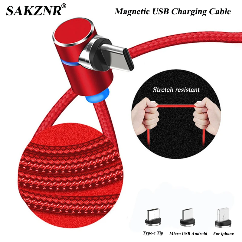 Магнитный кабель SAKZNR Micro usb type C для быстрой зарядки iPhone X XS MAX XR 8 samsung S8 Android телефон