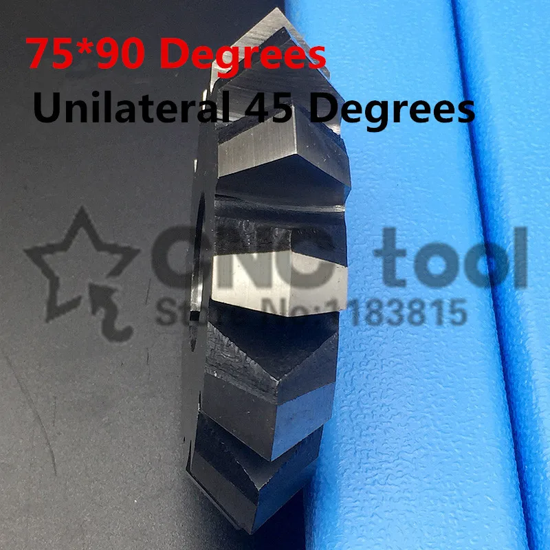 

75mm*90 degrees*27mm Inner hole Unilateral 45 degrees HSS-M2 Double Angle Milling cutter Free shipping
