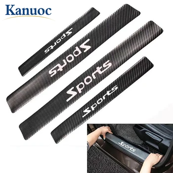 

4x Car styling Carbon fiber rubber door frame protection strip sticker Accessories for Dodge Charger Ram 1500 Challenger Jeep