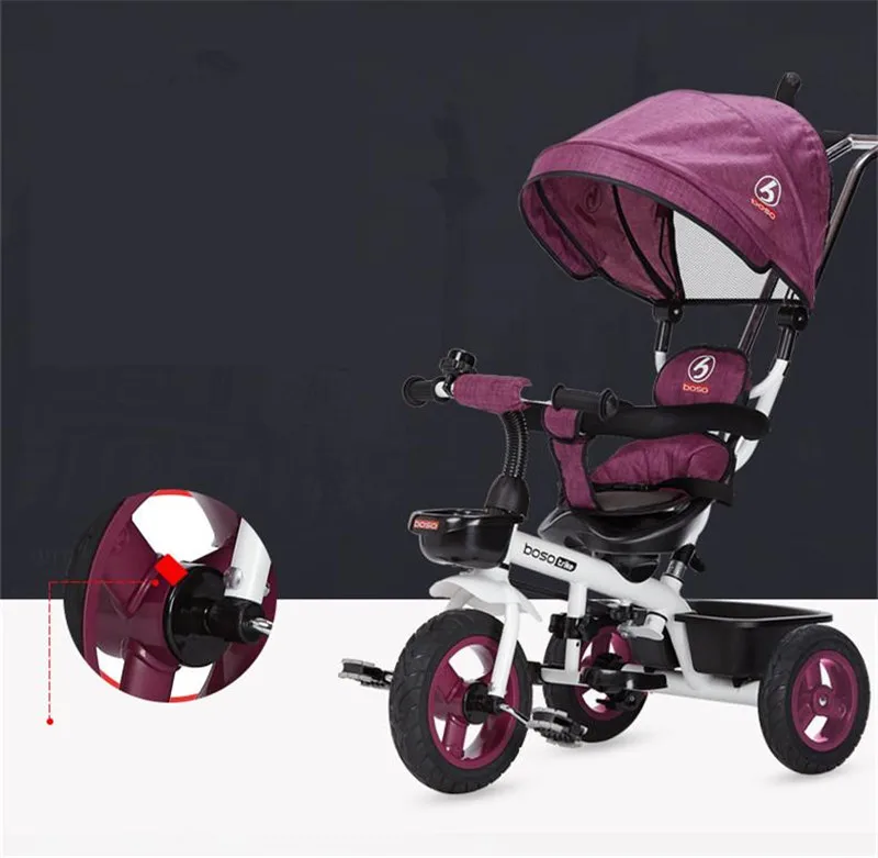 Empurrar o Bebê Carrinho de Bebê Lidar com Crianças Triciclo do Navio Venda Quente Assento 360 Graus Girados Criança Multicolor Bicicleta Commutatable da Gota Livre 11 High Quality tricycle bike baby stroller