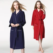 Отель Халат осенние и зимние хлопковые пижамы ms. большой ярдов длинный участок абсорбент Вафельный Халат