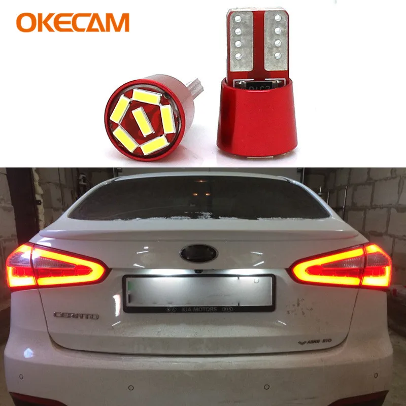 OKECAM 2x T10 W5W 194 168 Canbus Нет Ошибка автомобилей Светодиодный номерной знак свет лампы 12