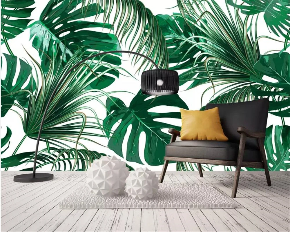 

Beibehang Customized wallpaper for walls 3 d Modern fresh high quality banana leaves garden mural background wall 3d wallpaper