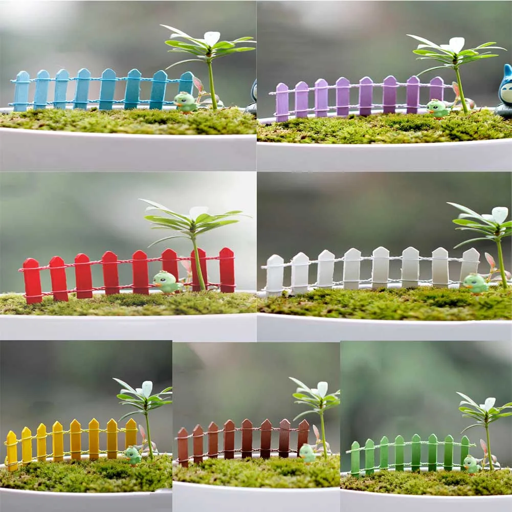Miniature Small Wood Fence Decoration DIY Dollhouse Fairy Garden Terrarium Decor 