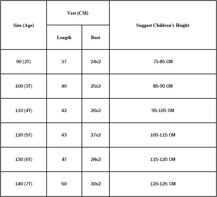 size chart