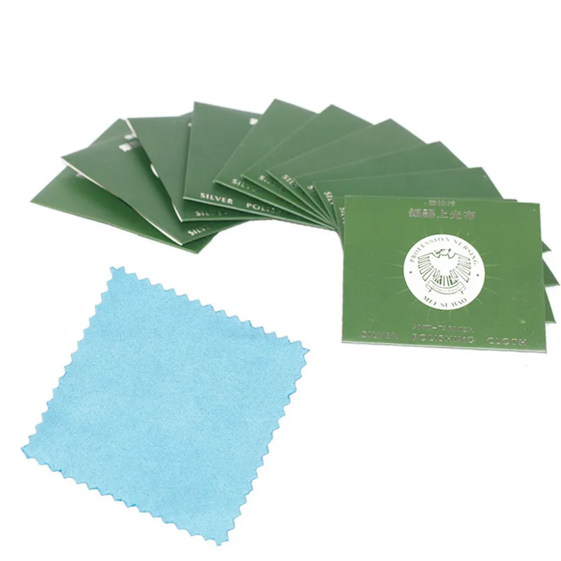 10Pcs Silver Polishing Cloth Cleaner Jewellery Cleaning Cloth Anti