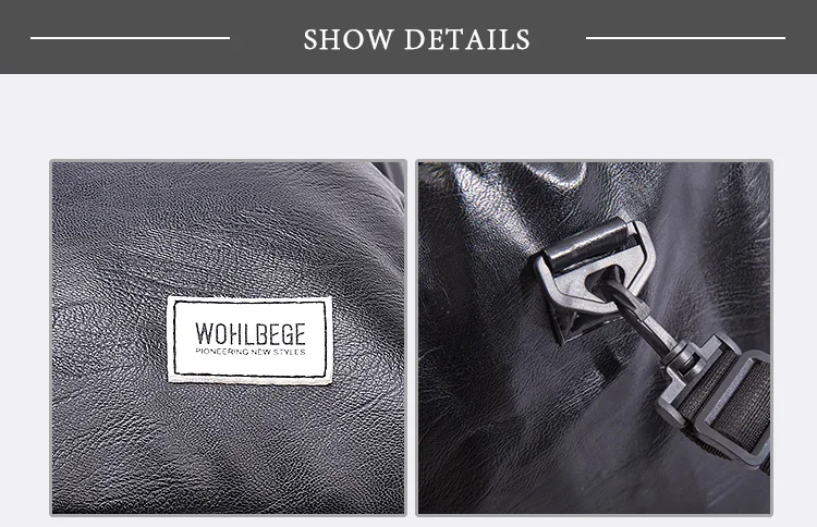 Wobag модная черная Водонепроницаемая Дорожная сумка из искусственной кожи для женщин большой емкости чемодан для мужчин