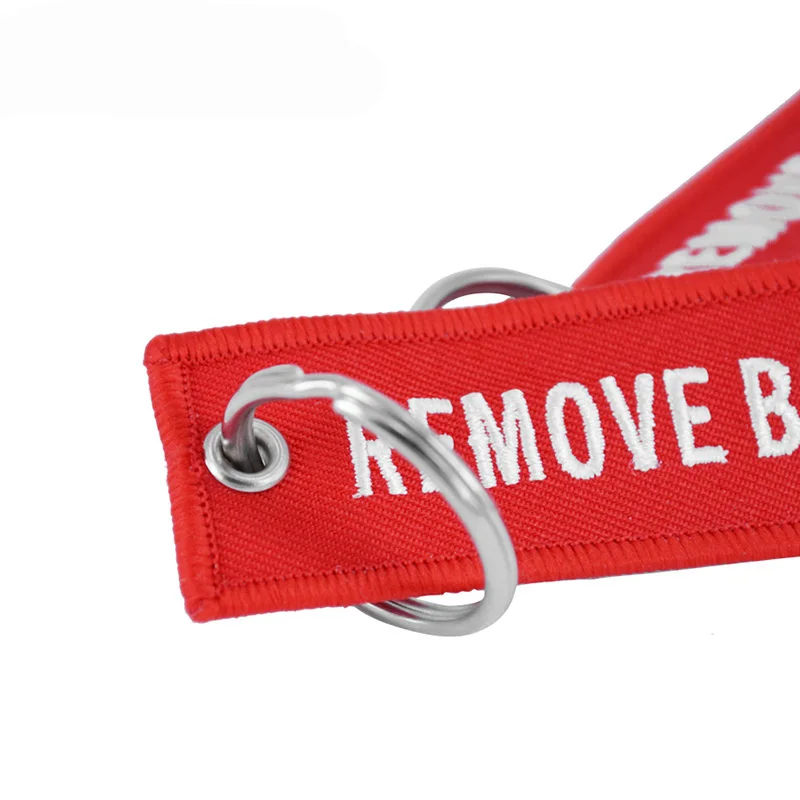 REMOVE-BEFORE-FLIGHT-Fashion-Key-Chain-Jewelry-Aviation-Gifts-for-Men-and-Women-Red-with-White