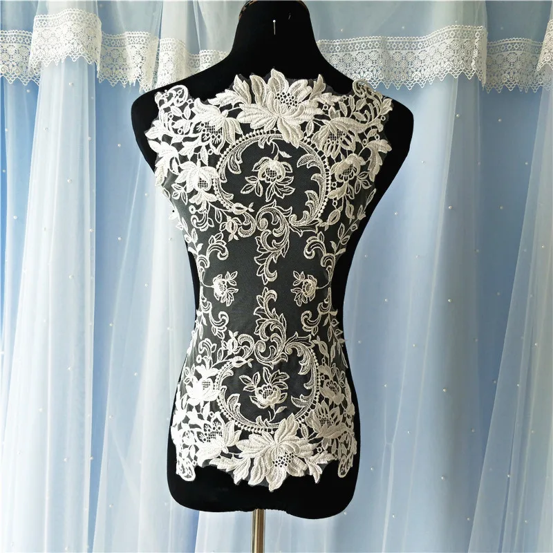 

Soft Big Cotton Embroidery Lace Fabric AppliqueAccessories Handmade DIY Material Wedding Decoration Lace Flower 1piece