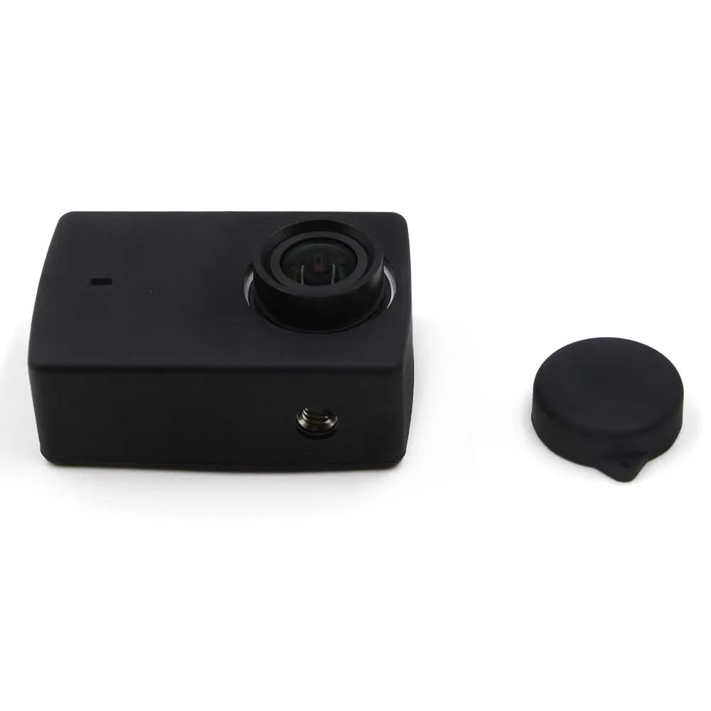 

TELESIN Black Soft Silicone Cover Protective Frame Case Housing + Lens Cap for Xiaomi Yi 4K, 4K+ Plus Version 2 Action Camera
