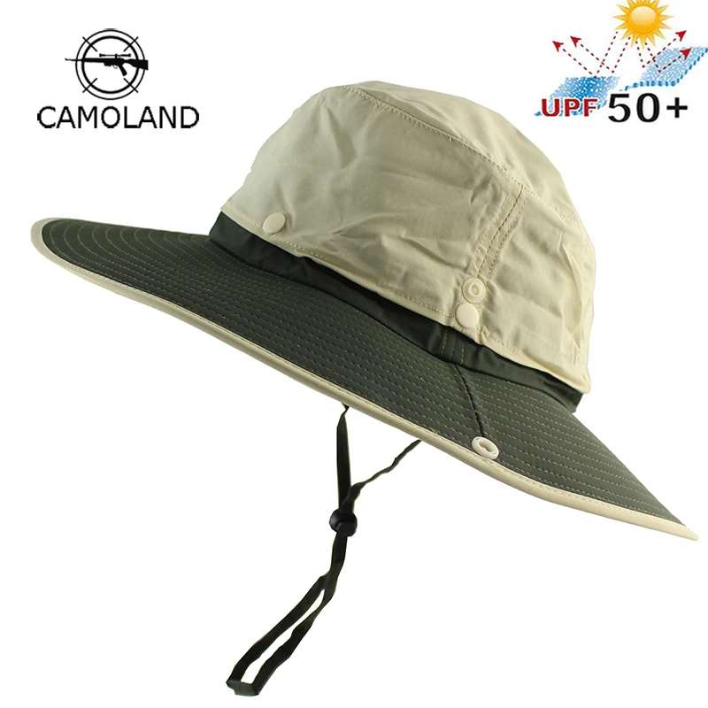 

2 in 1 UPF 50+ Waterproof Long Wide Brim Bucket Hat Men Women Boonie Hat Summer UV Protection Hiking Fishing Outdoor Sun Hat