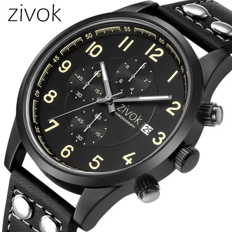 

West Coe Zivok Wrist Watch Male Aristotle Function Time Calendar Belt Quartz Man Watch 8048G New Arrivals relogio masculino