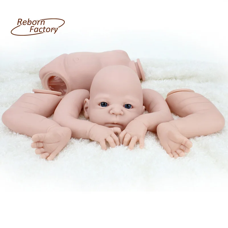 22 "Unlackiert Reborn Kits Baby Puppe Weiche Silikon Kopf Arme Volle Beine # 