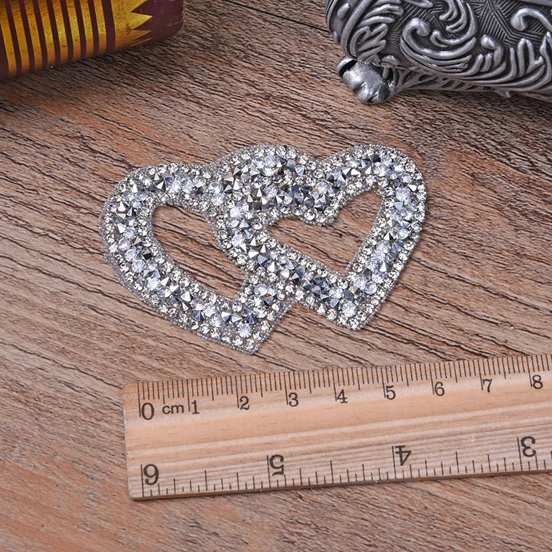 DIY Rhinestone Love Bow Patches Appliques For Clothes Heat Transfers Iron-on Hat Embroidery Decoration Stickers1 (8)