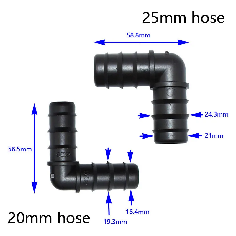 Шланг для полива 1/2, колено 3/4, Колено 90 градусов, шланг для ремонта, Соединительный адаптер, система полива, фитинги, 4 шт