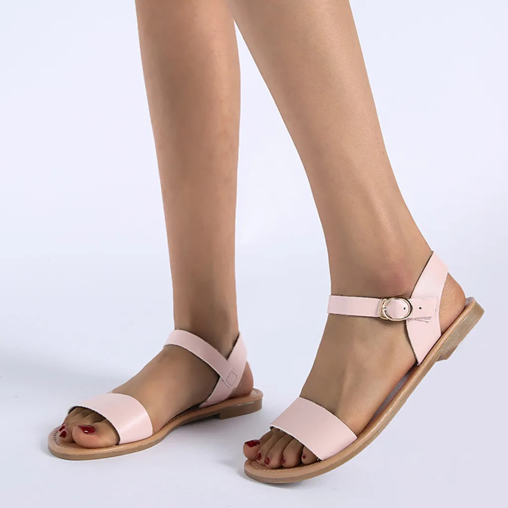 CHAMSGEND; модные однотонные повседневные летние сандалии с открытым носком в римском стиле с пряжкой; разноцветные уличные сандалии с открытым носком на выбор