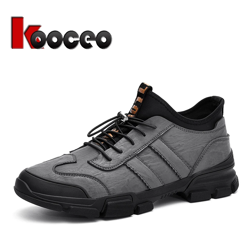 

Men's Ankle Boots Cotton-Padded Shoes Outdoor Safety Work Winter Leather Warm Lace-Up High-top Bootie platform Autumn Sport