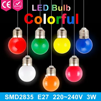 

E27 Colorful Led Bulb 220V Led Light Bulb 3W LED Lamp Bomlillas Fairy Lights for Home Christmas Party Bedroom Garden Decor