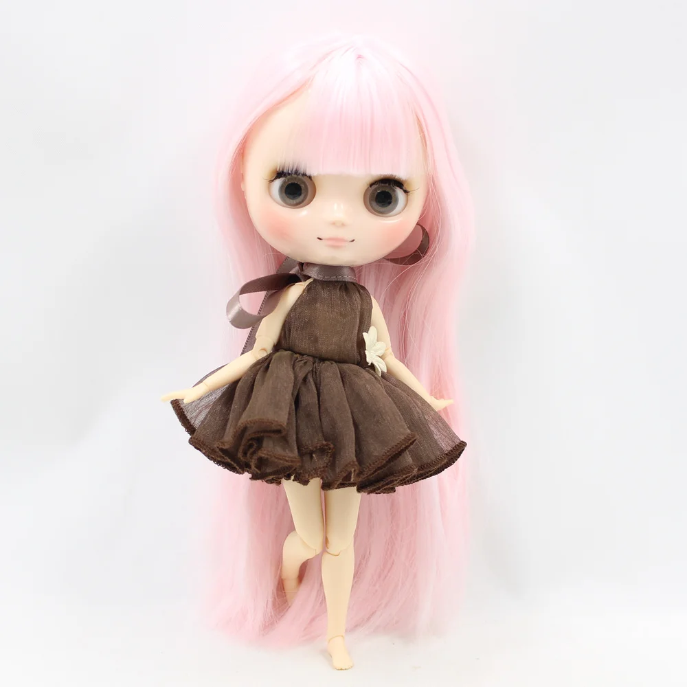 Кукла Middie blyth 210BL2352 розовые длинные волосы с челкой 20 см шарнир тело серый глаз кукла Middle blyth 1/8 игрушки BJD подарок для девочки