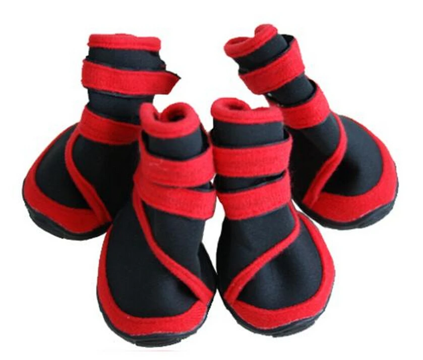 4 pcs Pet Dogs Non slip Oxford Waterproof Shoes Boots Socks Design