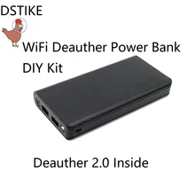 Deauther DSTIKE Preto WiFi 20000 mAh 18650 Banco De Potência DIY Kit ESP8266 ESP32 ESP-07 + antena 8dBi