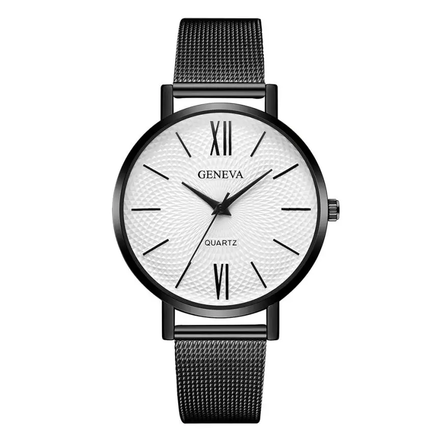 

Geneva Luxury Women's Thin Stainless Steel Band Clock Analog Quartz Wrist Watches Ladies' Gifts Relogio Feminino Hot Sale #E