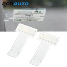 FORAUTO 1 Pair Car Windscreen Parking Ticket Clip 3M Sticker Windscreen Mini Practical Clear Permit Holder Auto Accessories