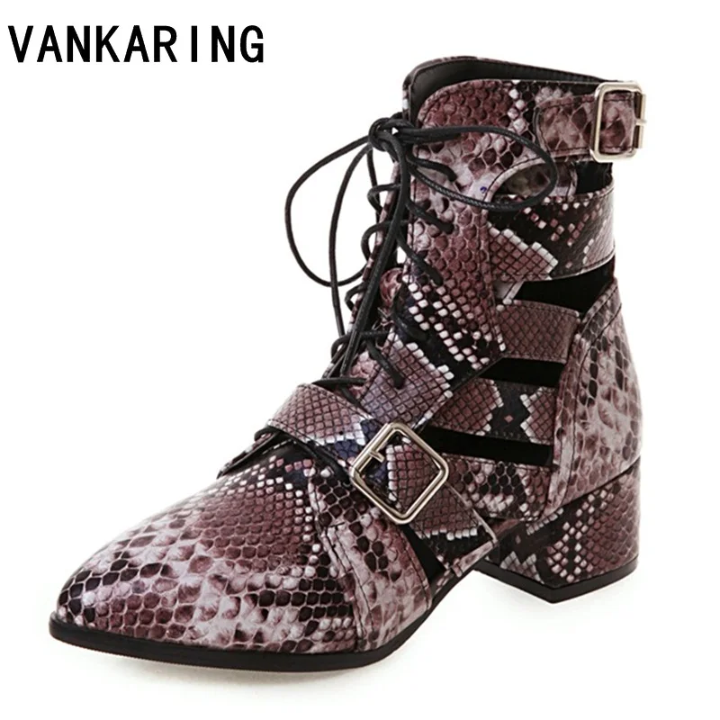 

2019 new arrival ankle boots for women microfiber leather summer boots ankle buckle pointed toe gladiator punk shoes woman boots