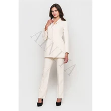 New Designs Women Business Suits Ivory Blazer For Work Wear Ladies Formal Pant Suit Office Uniform Female Trouser Suit Custom
