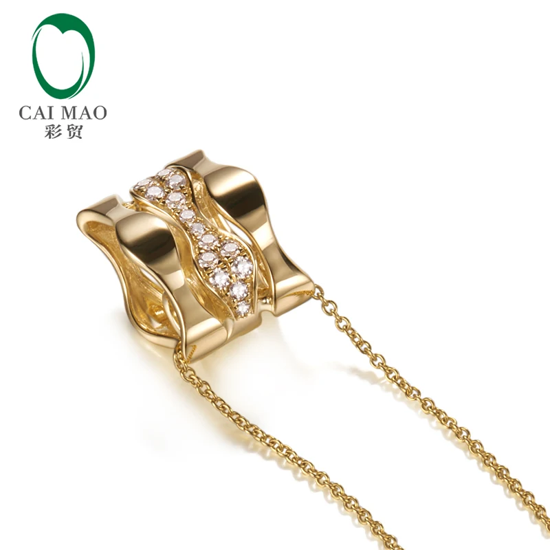 Caimao ювелирные изделия 18KT/AU580 желтое золото 0.20ct круглой огранки алмаз Классическая Подвеска