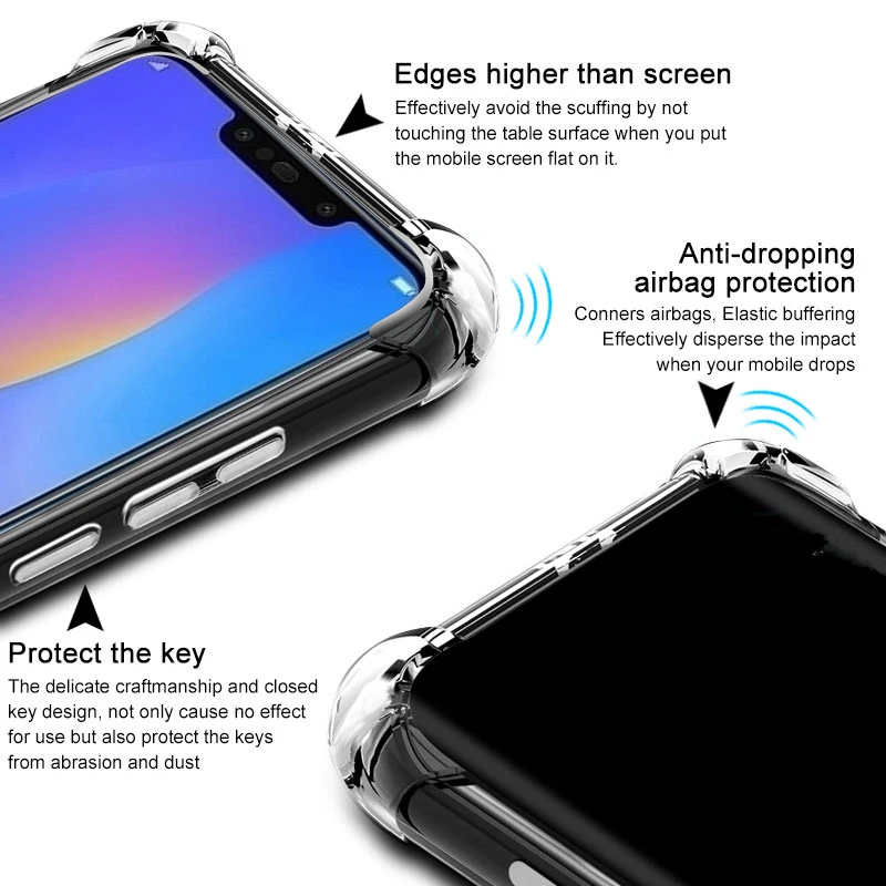 Чехол для Huawei P Smart Plus Honor V30 Pro 7A 7C 8A 8C 8X мягкий чехол из ТПУ с полным покрытием Y5 Y6 Y7