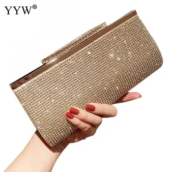 

Gold Rhinestone Evening Party Wallet For Wedding Clutch Handbags Women Bags Designer Clutch Purse Sliver Women Bag 2019 Sac Main