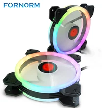 FORNORM 6 шт. компьютерный корпус ПК охлаждающий вентилятор RGB Регулировка светодиодный 120 мм RF тихий пульт дистанционного управления компьютер кулер охлаждения RGB Корпус Вентилятор для ЦП