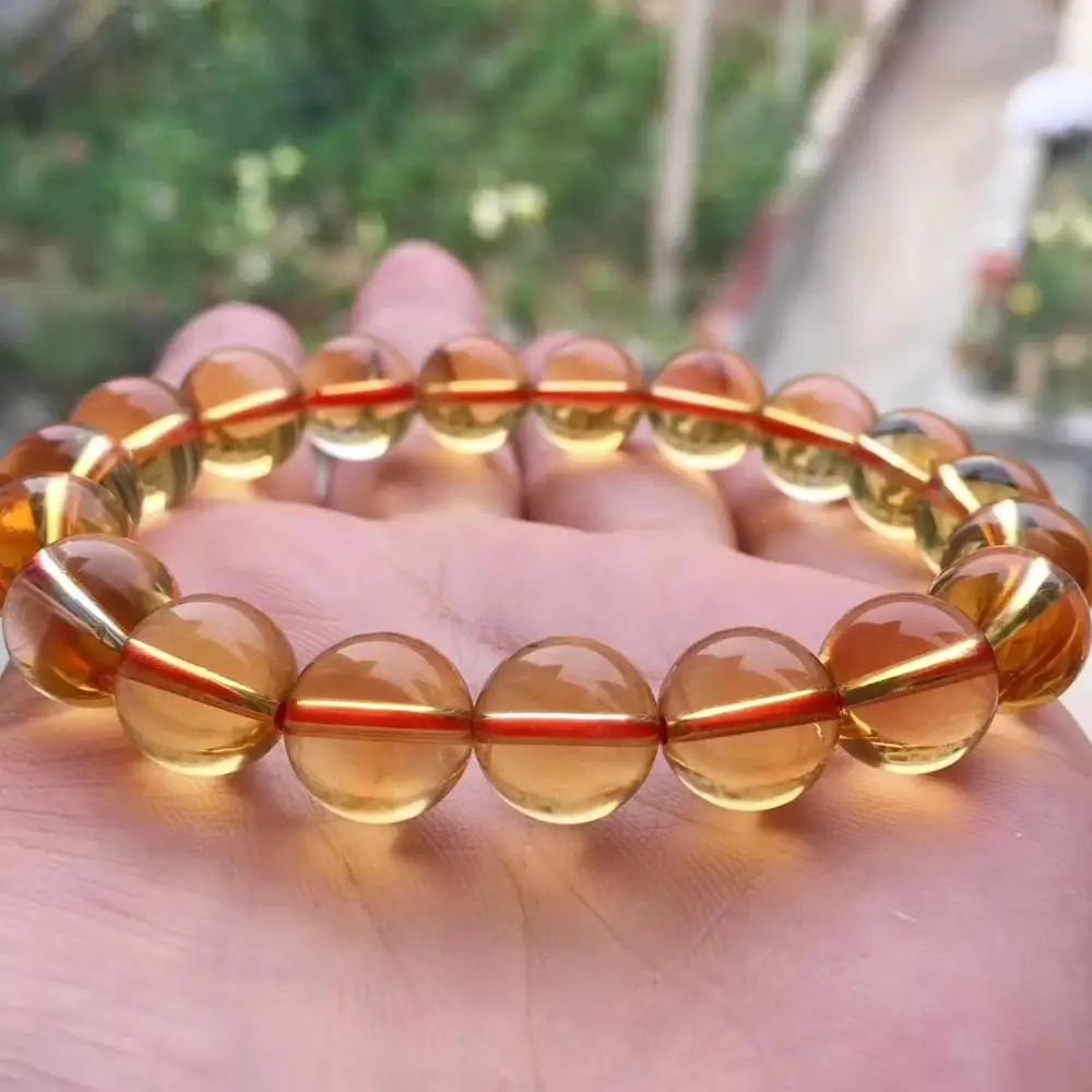 

Genuine Newly Natural Yellow Citrine Gemstone Crystal 10mm Round Beads Women Bracelet Wealthy Stone Best Birthday Gift AAAAA
